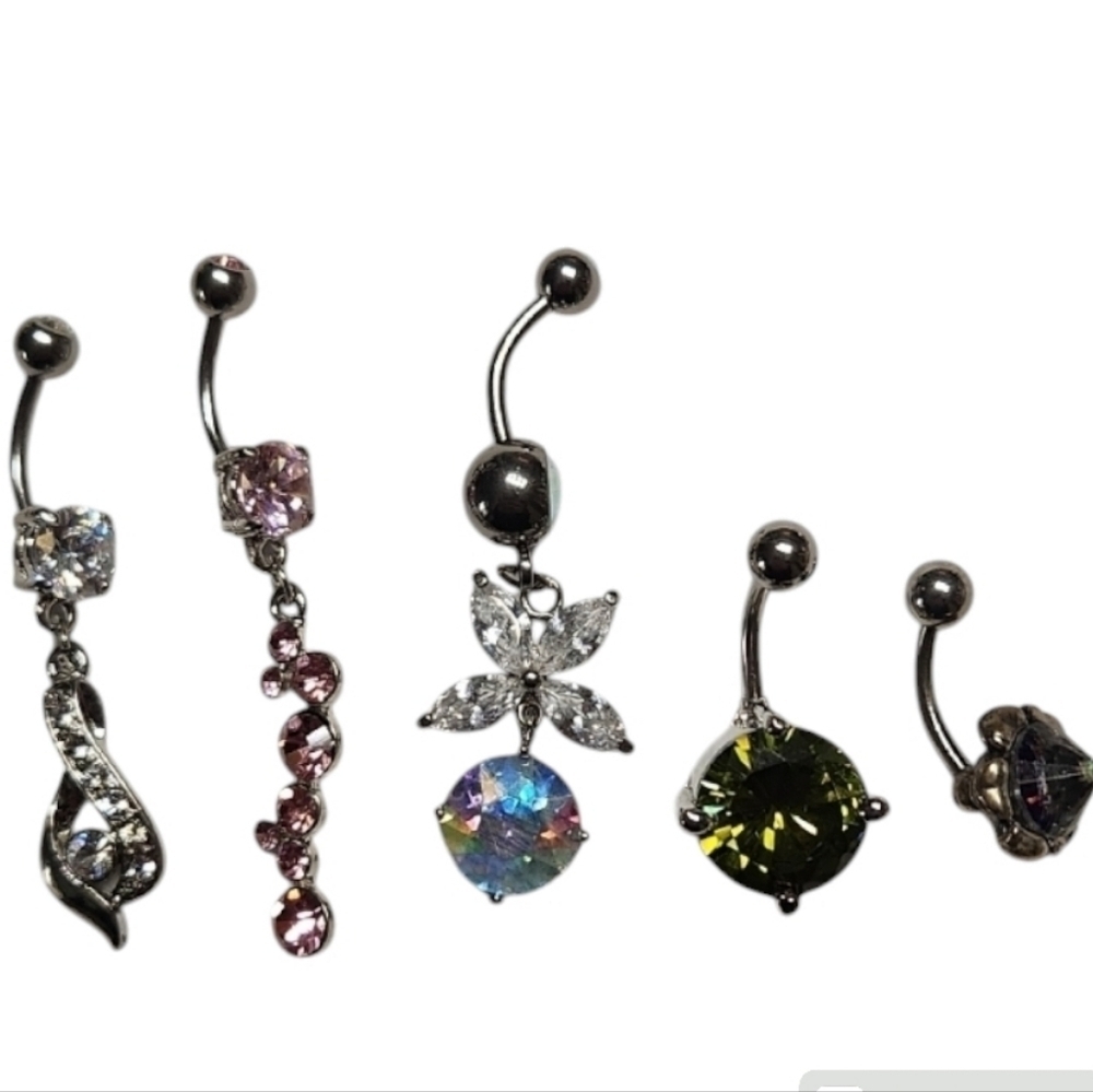 Belly Button Rings Set Of 5